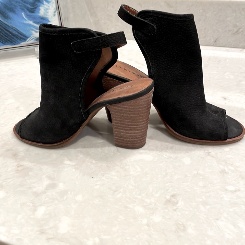 Lucky brand peep toe black mule shoes - Picture 2 of 4